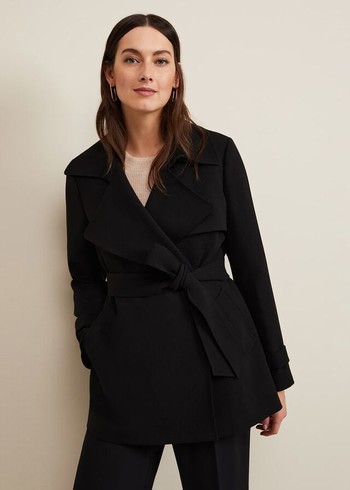 Phase Eight Demi Belted Coats Black Canada | FTAXYH-549